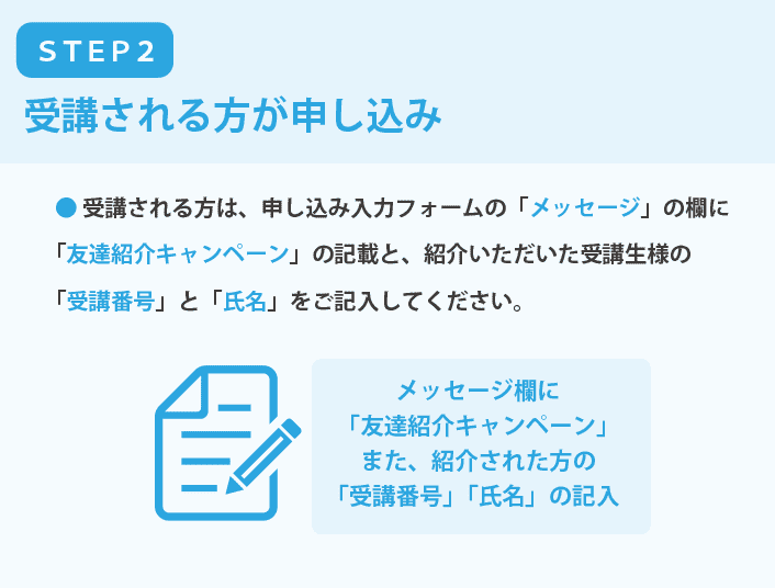 お友達紹介キャンペーンのご利用方法